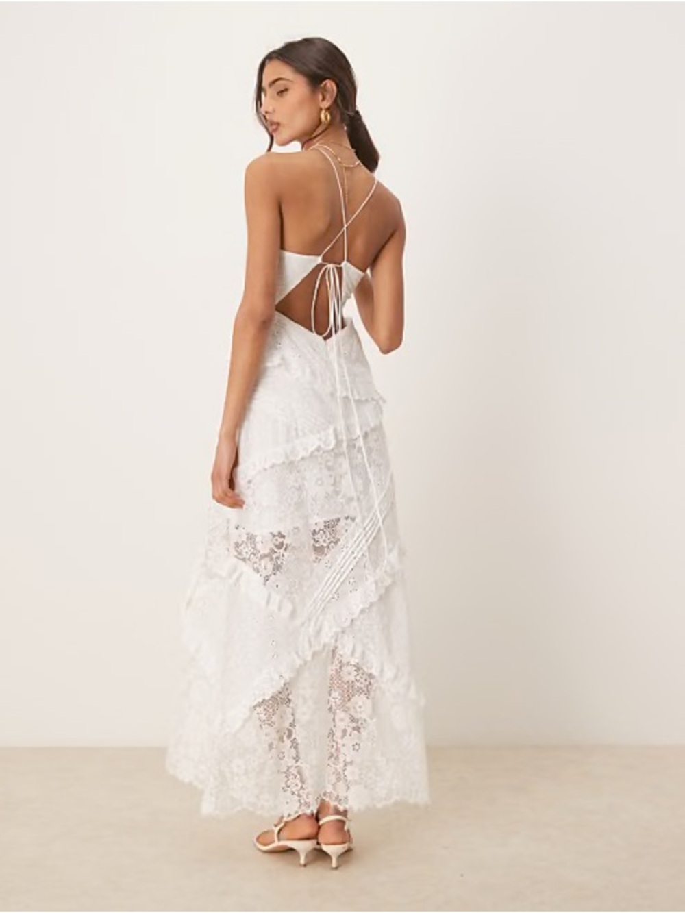 For Love & Lemons White Lace Rosalyn Maxi Dress
